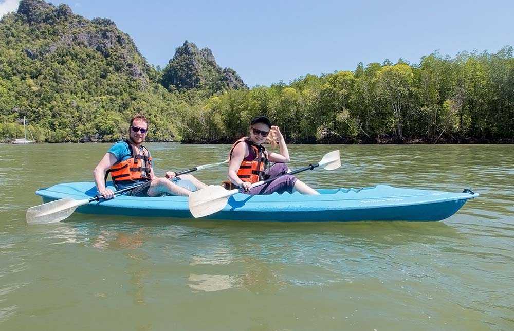 Couple on Kayak at Mangrove Kayaking Tour Langkawi
