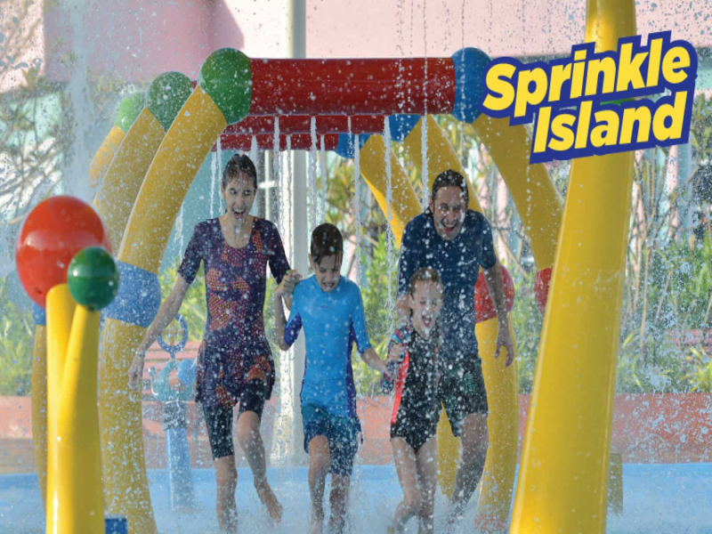 Sprinkle water attraction at Splash Out Langkawi